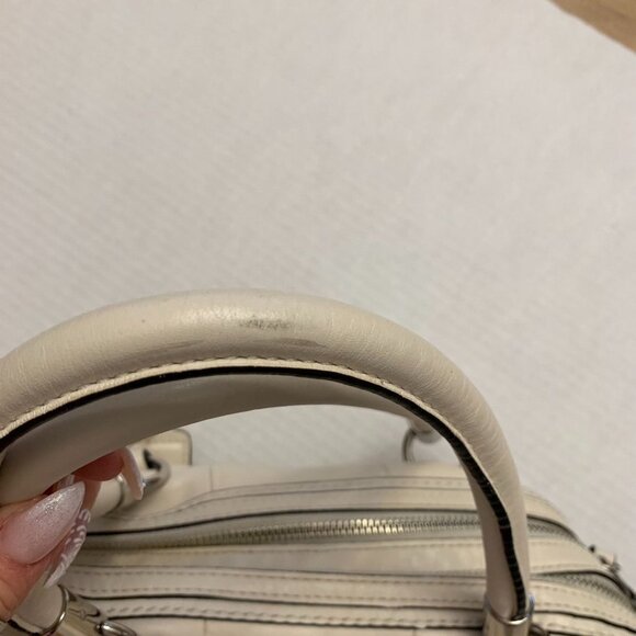 Coach Ivory  Leather Handbag Handles & shoulder strap Dual sides  12L x 8Hx 4.5W - Picture 9 of 16